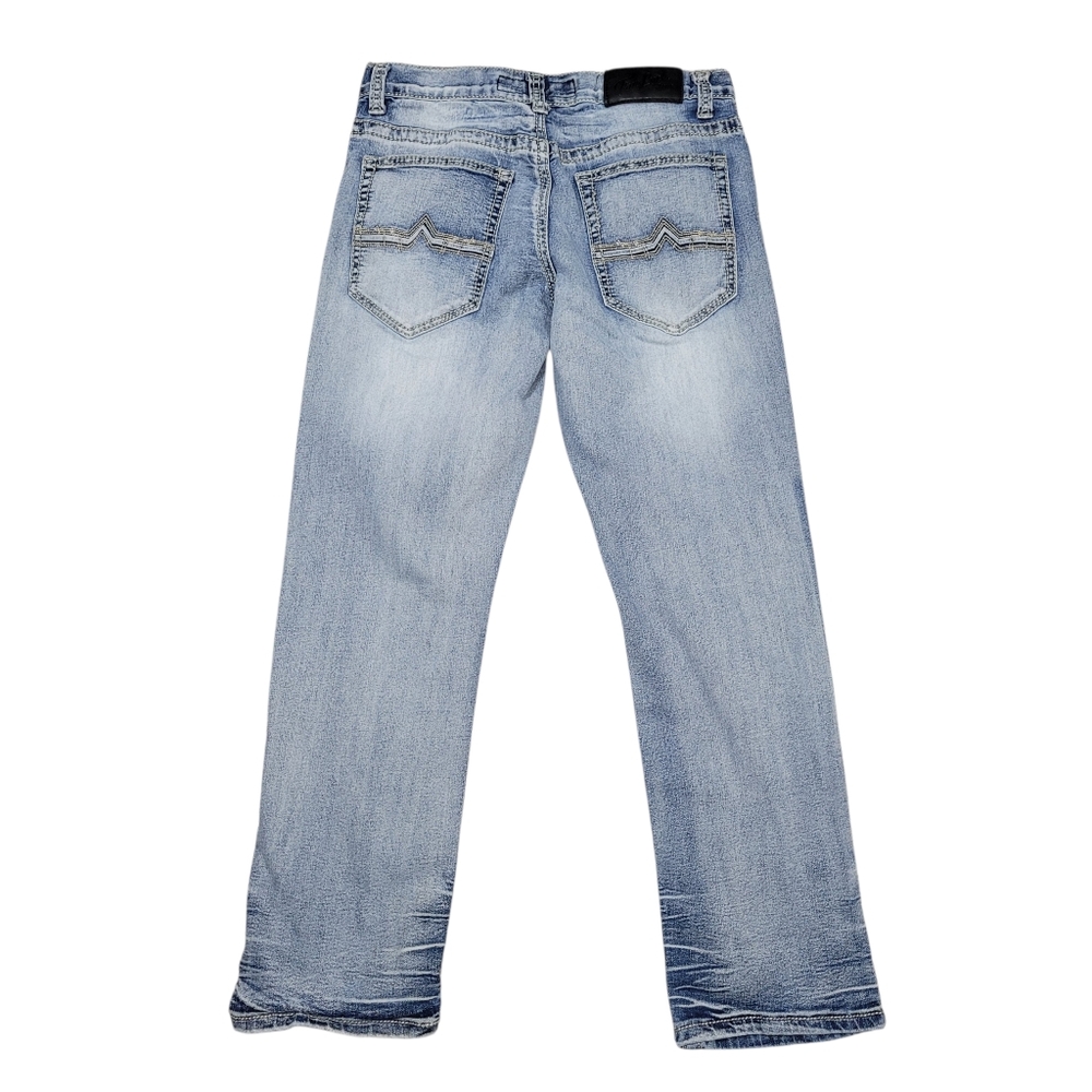 True Luck Men's Miles Straight Distressed Jeans Size 30/30 Casual Acid Wash - Picture 2 of 13